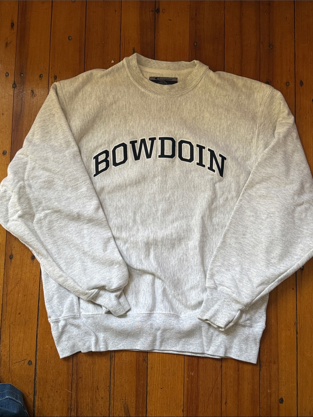 Champion Bowdoin College Light Gray Crewneck Sweatshirt